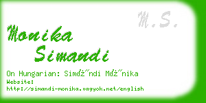 monika simandi business card